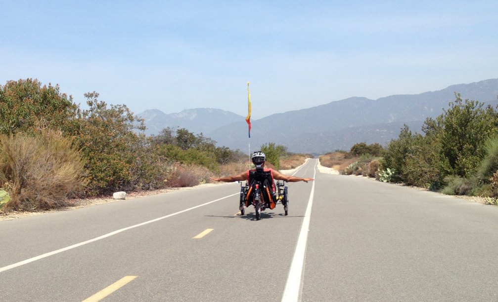 Me trying to achieve liftoff on the San Gabriel River bike Trail.